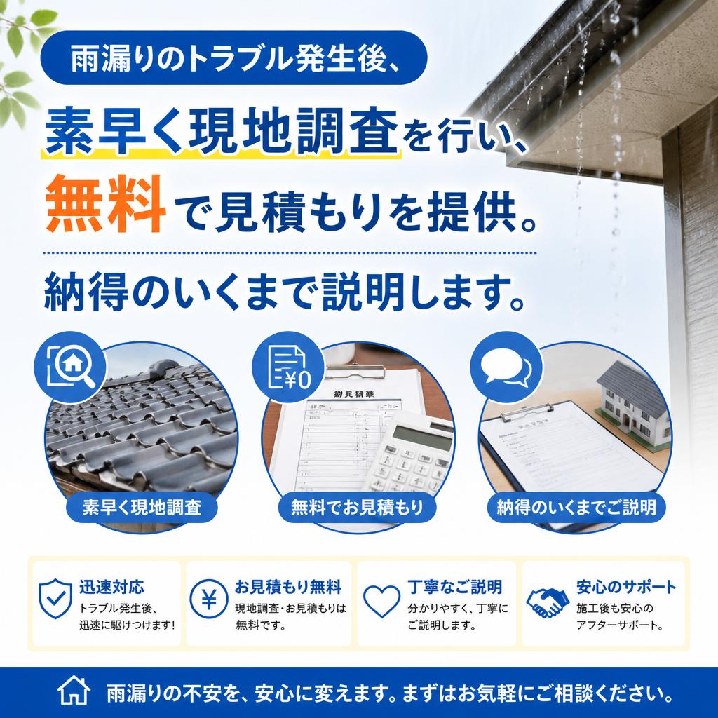 迅速な現地調査と見積もり