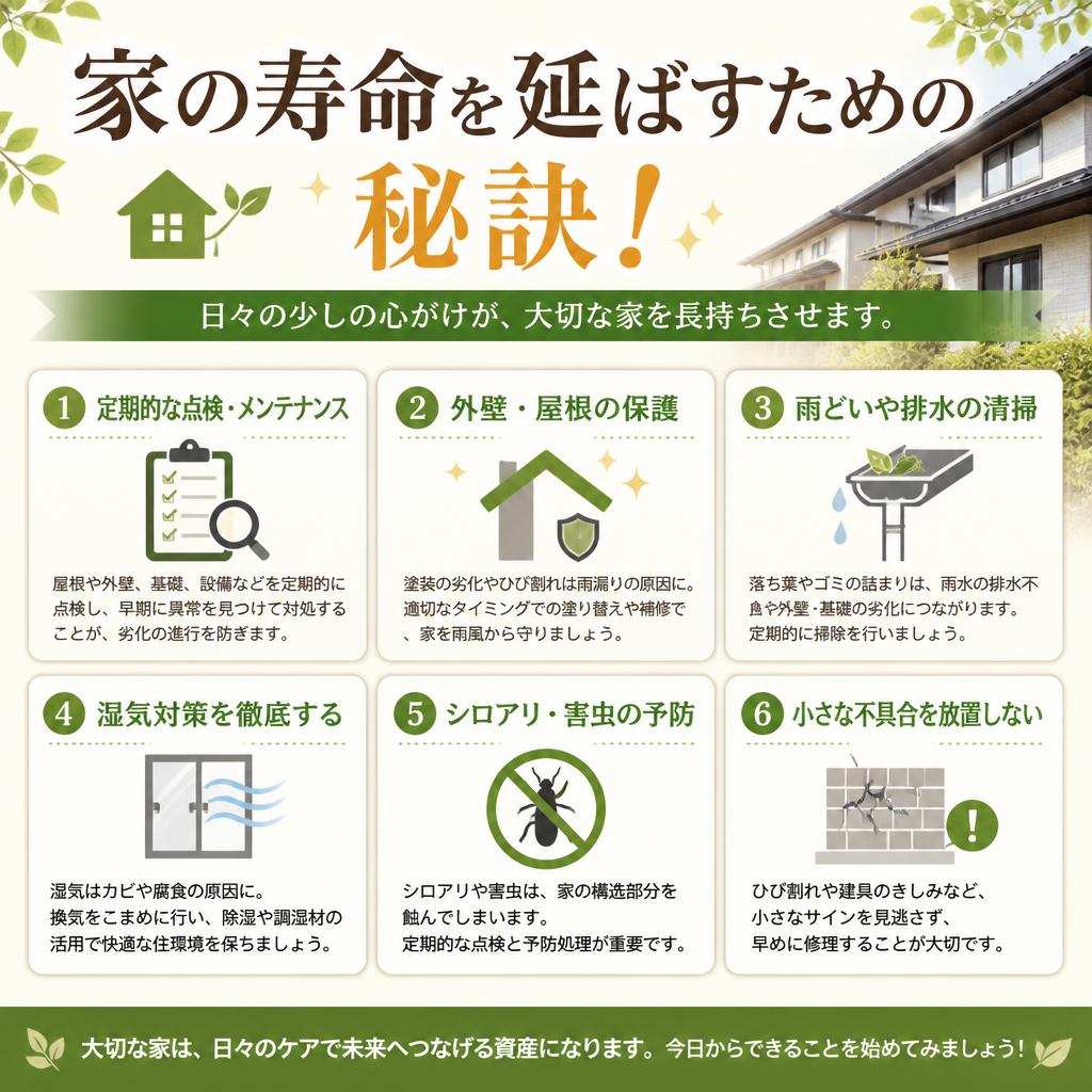 家の寿命を延ばすための秘訣！