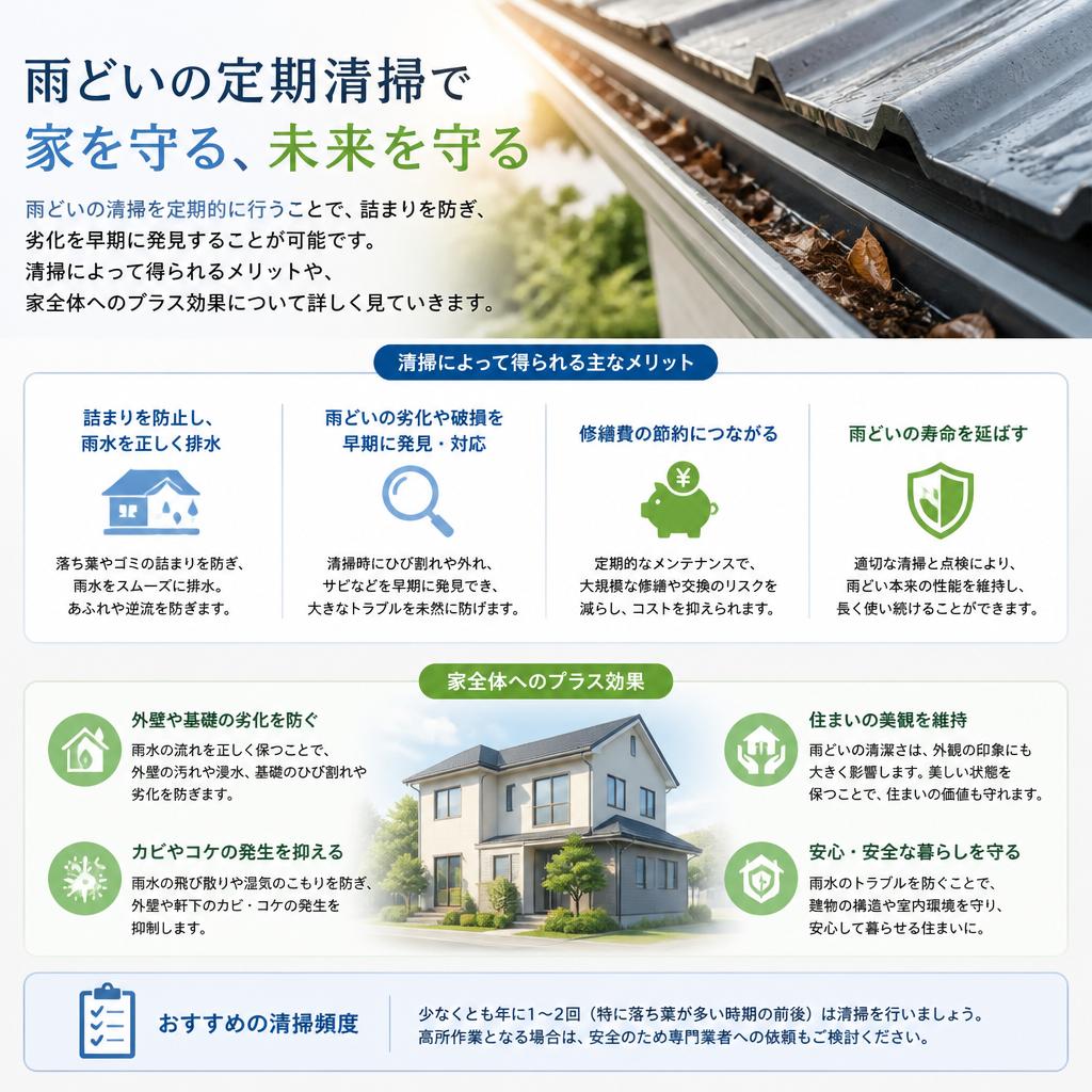 定期的な雨どい清掃のメリット
