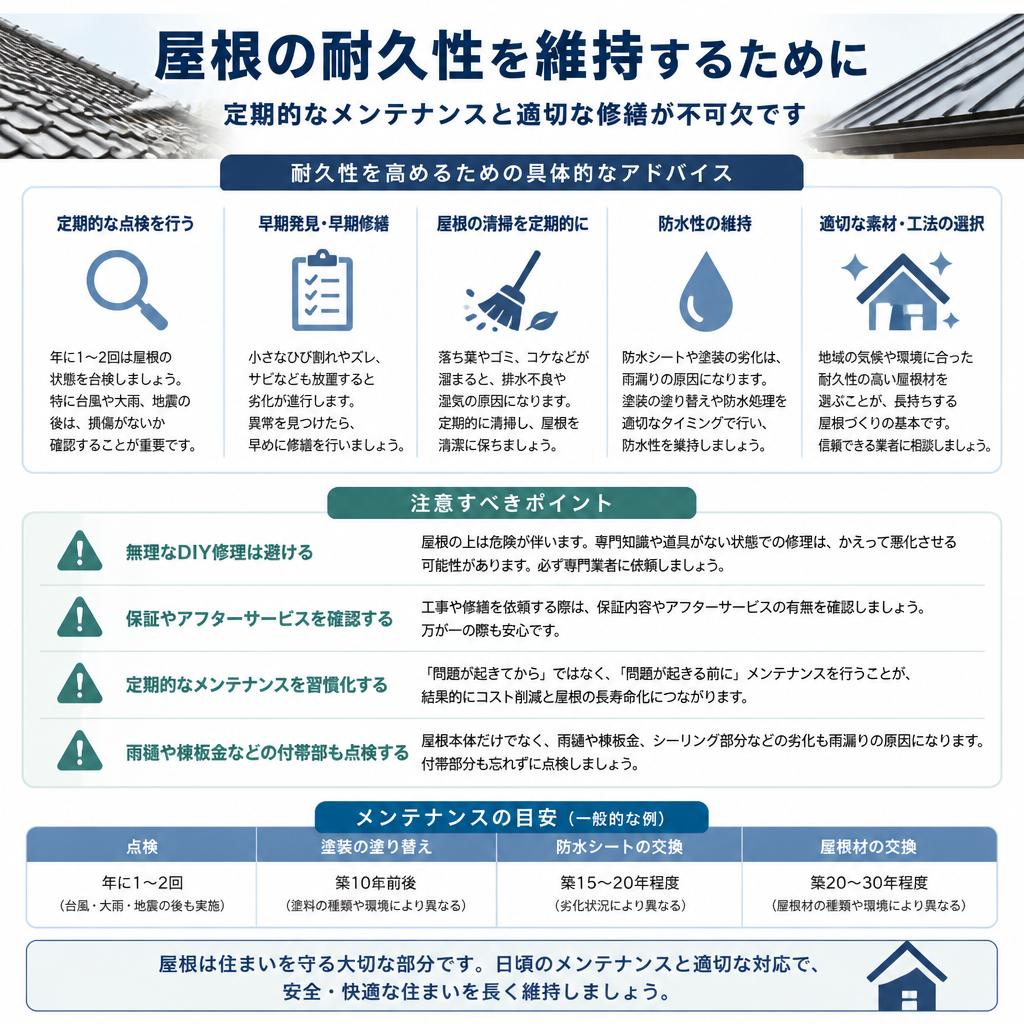耐久性を高めるためのポイント