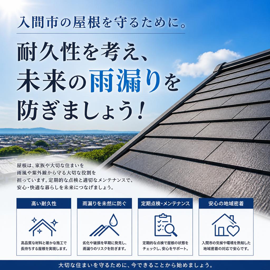 入間市の屋根を守るために。耐久性を考え、未来の雨漏りを防ぎましょう！